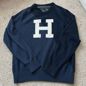 Tommy Hilfiger Navy Crewneck Sweater with White 'H'